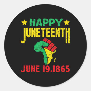 Happy Juneteenth Black History Month June 19 Freed Classic Round Sticker