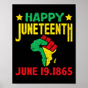 Happy Juneteenth Black History Month June 19 Freed Poster