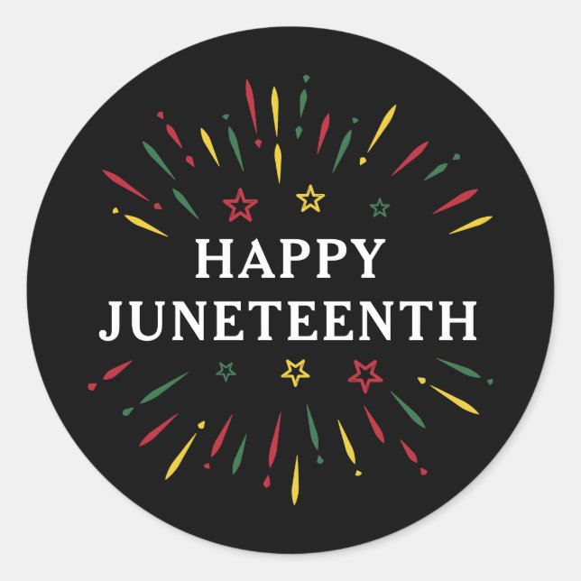 Happy Juneteenth Celebrate Black Independence Day Classic Round Sticker (Front)