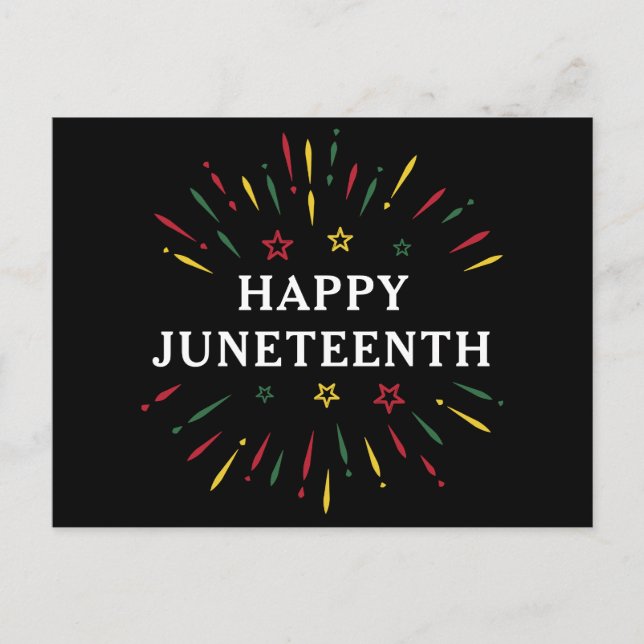 Happy Juneteenth Celebrate Black Independence Day Postcard (Front)