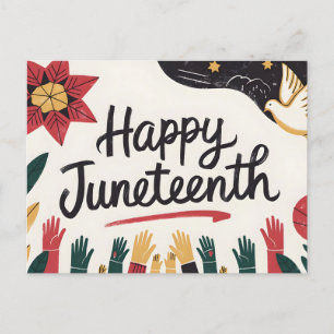 Happy Juneteenth Colourful Freedom Day Design Holiday Postcard