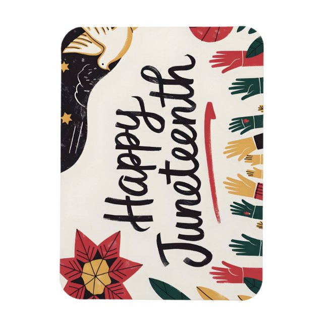 Happy Juneteenth Colourful Freedom Day Design Magnet (Vertical)