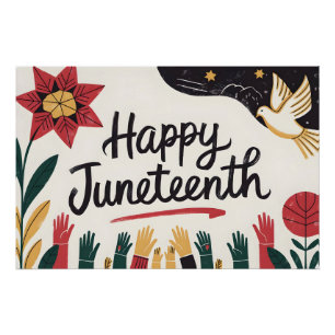 Happy Juneteenth Colourful Freedom Day Design Poster