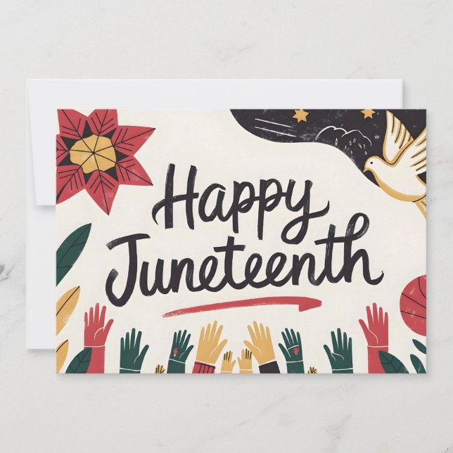 Happy Juneteenth Colourful Freedom Day Design Save The Date (Front)