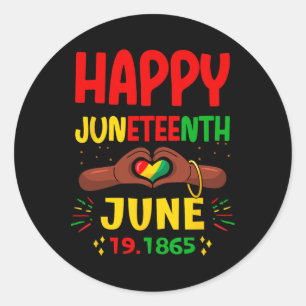 Happy Juneteenth Day Freedom Proud African America Classic Round Sticker