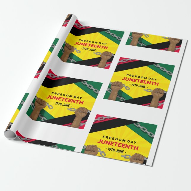 happy juneteenth freedom day wrapping paper (Unrolled)
