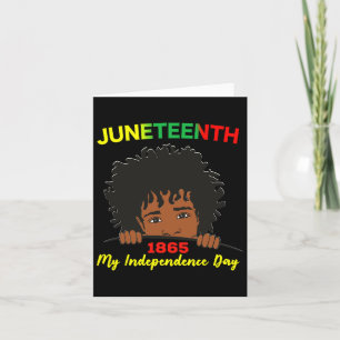 Happy Juneteenth Independence Teen Youth Afro Locs Card