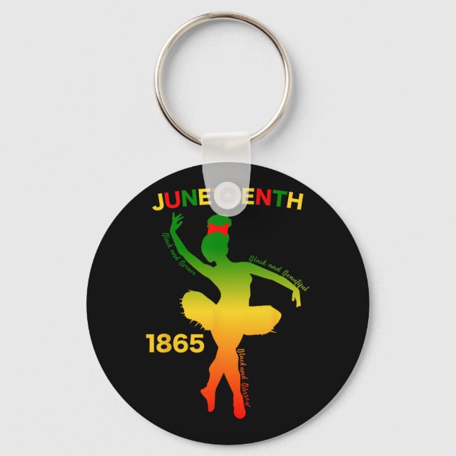 Happy Juneteenth Is My Independence Day Dancer Bla Key Ring (Front)