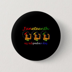 Happy Juneteenth Is My Independence Day Free Black 6 Cm Round Badge