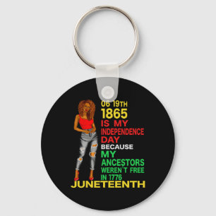 Happy Juneteenth Is My Independence Day Free Black Key Ring