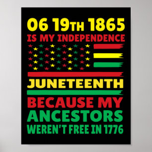 Happy Juneteenth Is My Independence Day Free Black Poster