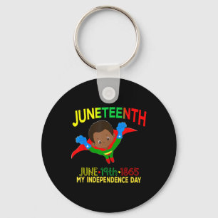 Happy Juneteenth Is My Independence Day Super Hero Key Ring