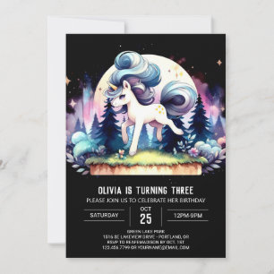 Happy Jungle Horse Birthday Invitation