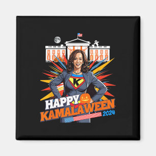 Happy Kamalaween Kamala Harris Halloween Cat Ladie Magnet