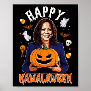 Happy Kamalaween Pumpkin Harris Halloween Usa Elec Poster