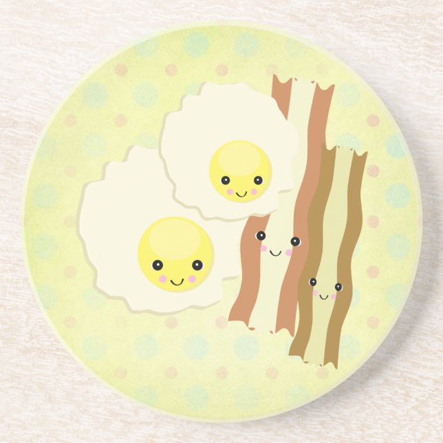 happy kawaii  breakfast coaster (Front)
