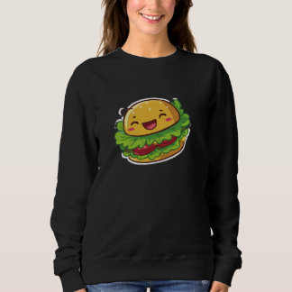 Happy Kawaii Burger Graphic Sweatshirt