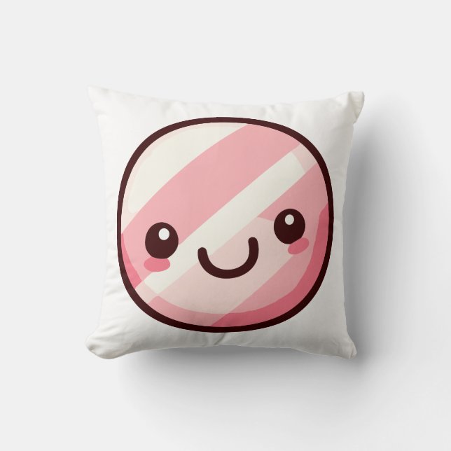 Happy Kawaii Candy Character Design Cushion (Front)