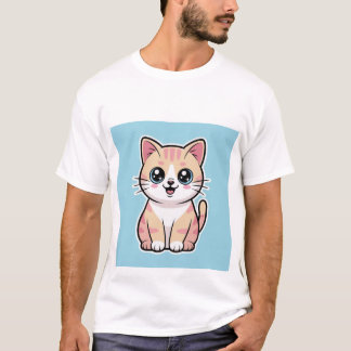 Happy Kawaii Cat Smiling Big - Pastel Kitten ✨🐾 T-Shirt