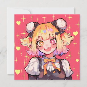 Happy Kawaii Character Party Theme Invitation