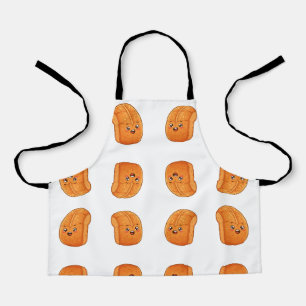 Happy Kawaii Loaf of Bread Mascot Apron
