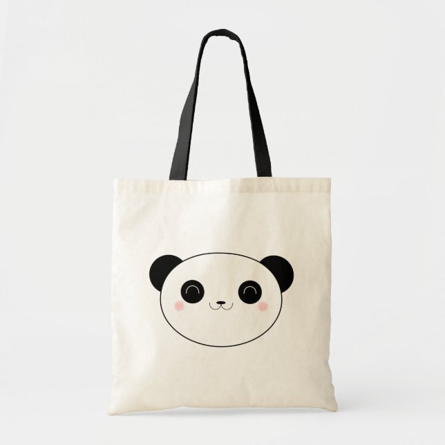 Happy Kawaii Panda Bear Tote Bag (Front)