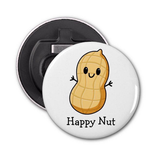 Happy Kawaii Peanut Cartoon – Cute Smiling Nut  Bottle Opener (Front)