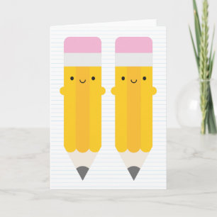 Happy Kawaii Pencils Card