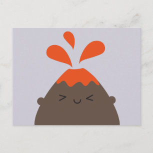 Happy Kawaii Volcano Postcard