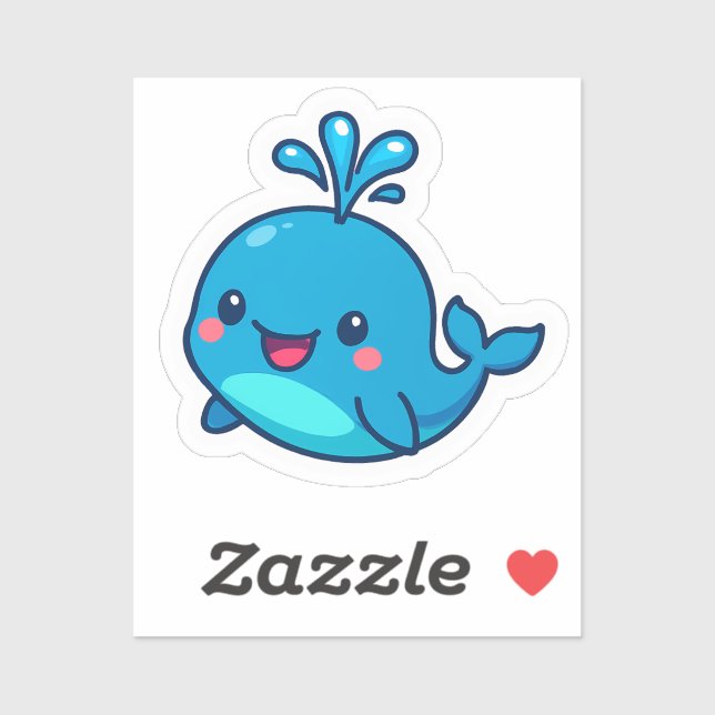 Happy Kawaii Whale Sticker – Cute Ocean Friend (Sheet)