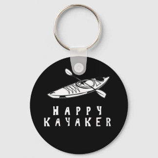 Happy Kayaker paddle kayak boat Key Ring