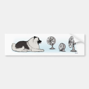 Happy Keeshond with Fans Bumper Sticker