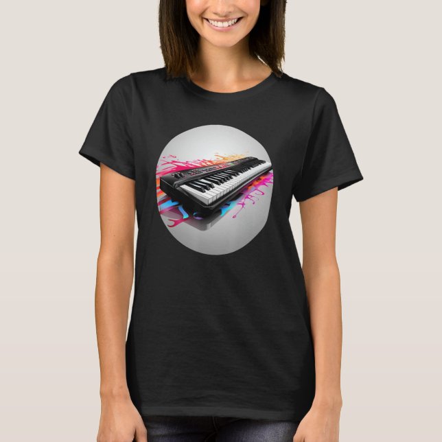 Happy Keyboard Music for keypad Lovers T-Shirt (Front)