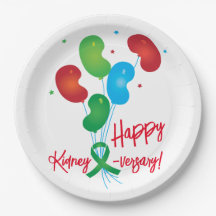 Happy Kidney-versary Paper Plate