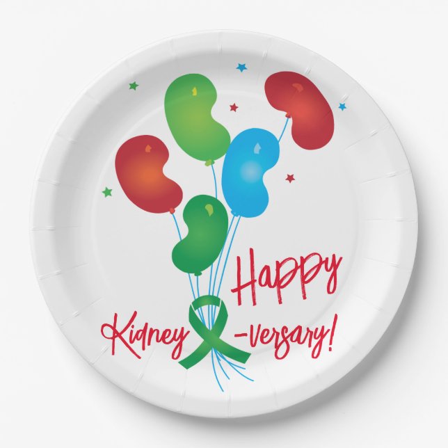 Happy Kidney-versary Paper Plate (Front)