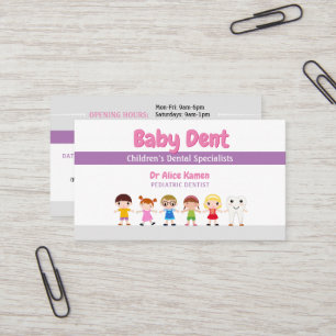 Happy Kids and Tooth   Paediatrics Dentist Business Card