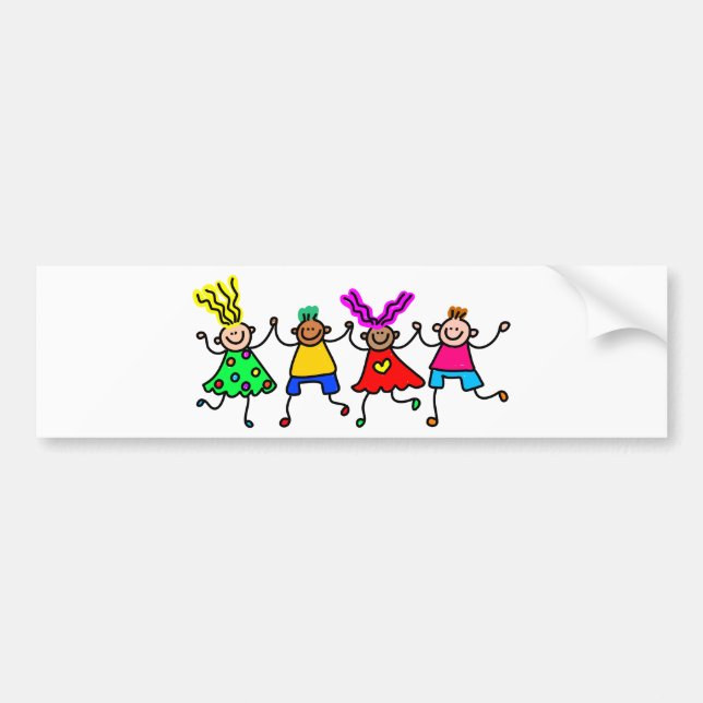 Happy Kids Bumper Sticker (Front)