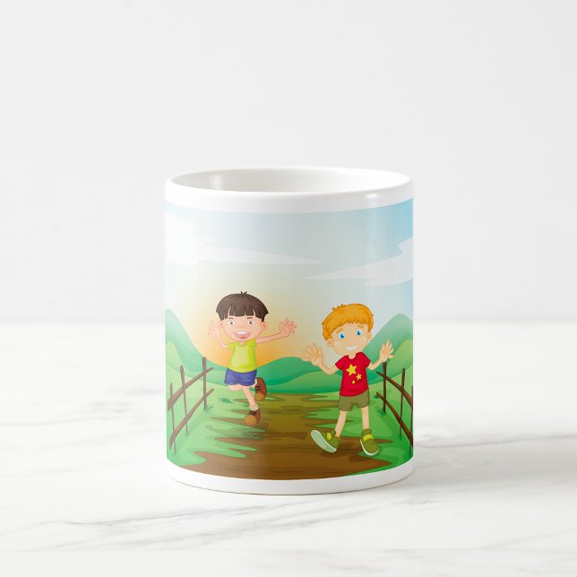 Happy Kids Playing Outdoors Coffee Mug (Creator Uploaded)