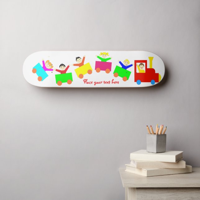 Happy Kids Train Skateboard (Wall Art (Horz))