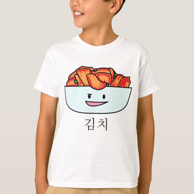 Happy Kimchi Kimchee Bowl - Happy Foods Designs T-Shirt (Front)