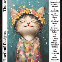 Happy Kitten Cat, Flower Crown, Pink CQ8 Decoupage