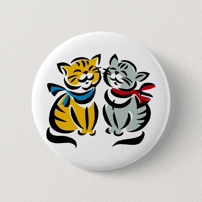 Happy Kittens 6 Cm Round Badge (Front)
