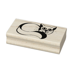 happy kitty art stamp