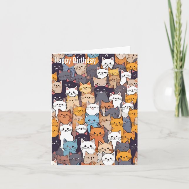 Happy Kitty Birthday Card (Front)