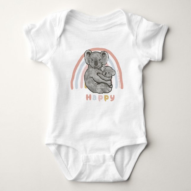 Happy koala baby bodysuit (Front)