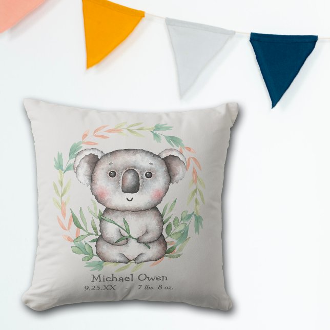 Happy Koala Bear Leaf Wreath Cushion (Creator Uploaded)
