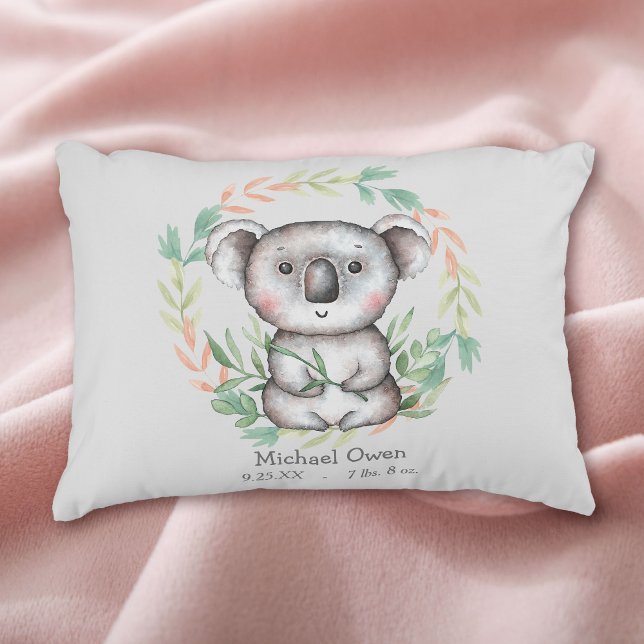 Happy Koala Bear Leaf Wreath Decorative Cushion (Creator Uploaded)