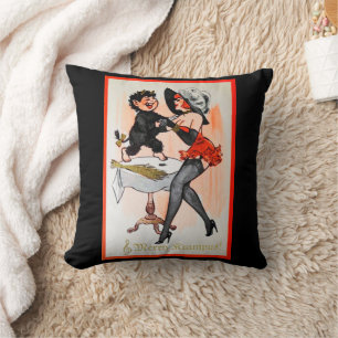 Happy Krampus with Temptress Vintage Christmas Cushion