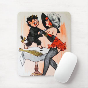 Happy Krampus with Temptress Vintage Christmas Mouse Pad