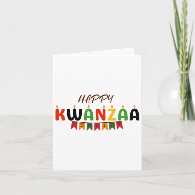 Happy Kwanzaa - 7 Principles Of Kwanzaa Tees  Card (Front)